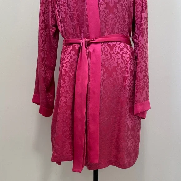 NK Imode Silk Blens Luxury Brand Elegant Pink Satin Robe Sz S/M - Picture 4 of 14